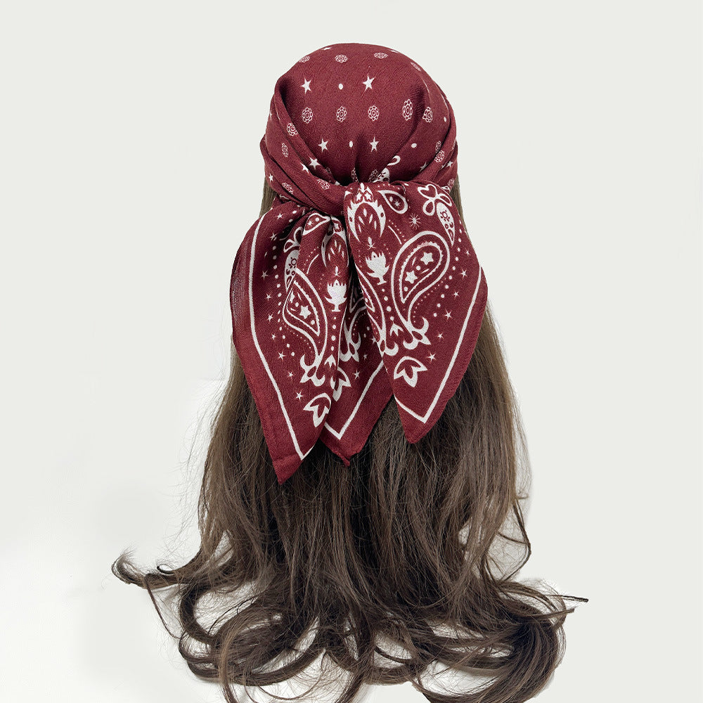 Paisley Print Mid Square Head Scarf Main image
