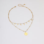 Vintage Double Strand Cross Pendant Necklace