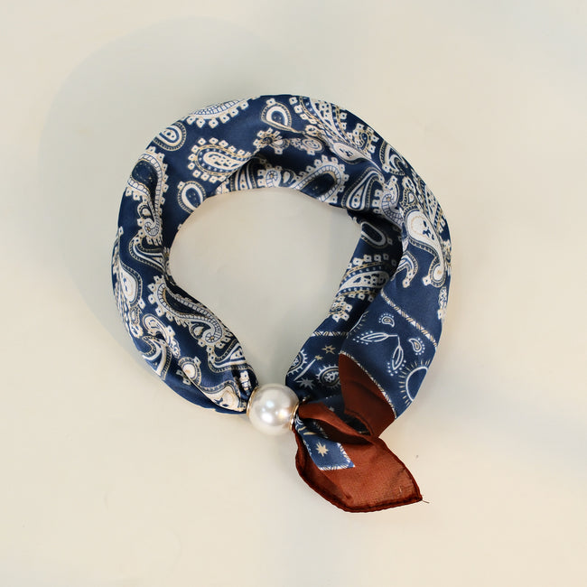 Retro Paisley Pearl Magnetic Buckle Neck Scarf Main image