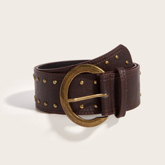 Bohemian Studded Leather Statement Belt