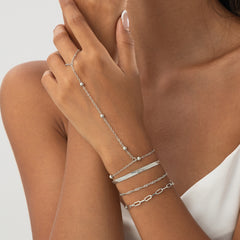 Layered Serpentine Chain Finger Bracelets