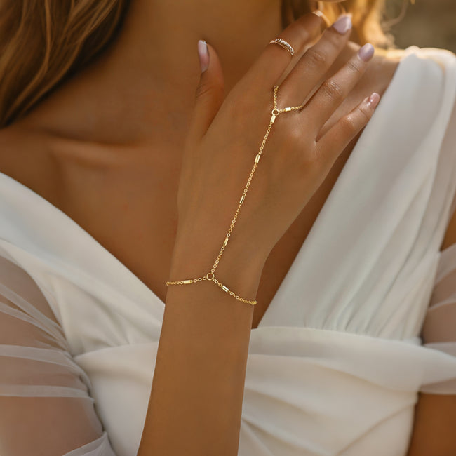 Beaded Knuckle Ring Finger Bracelet Main image