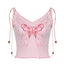 Tulip Mushroom Print Rib Tank Top Pink / S Tops&Tees