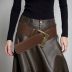 Vintage Wide Brown Waist Belt