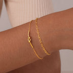 Copper Double-Layer Knotted Chain Bracelet