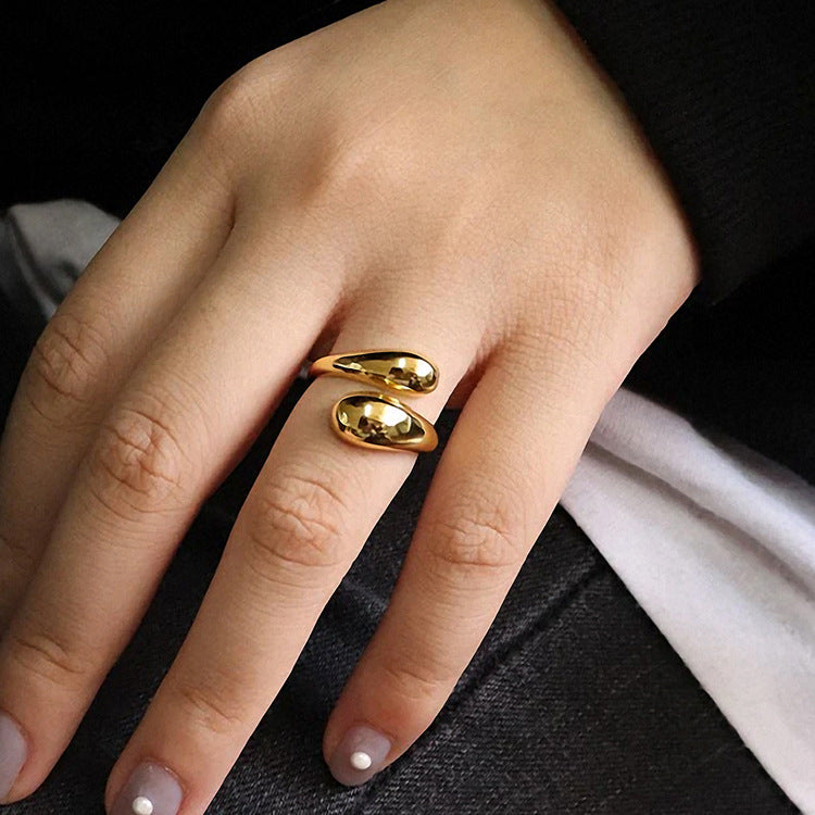 Minimalist Titanium Steel Open Stacking Ring Secondary image