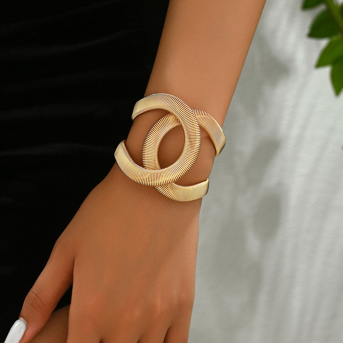 Exaggerated Coiled Wrap Bangle Bracelet Secondary image