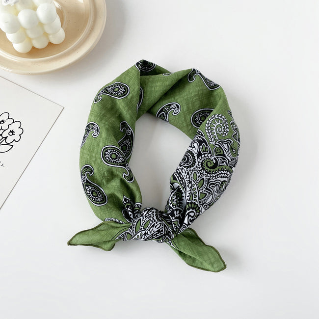 Cotton Paisley Print Square Head Neck Scarf Main image
