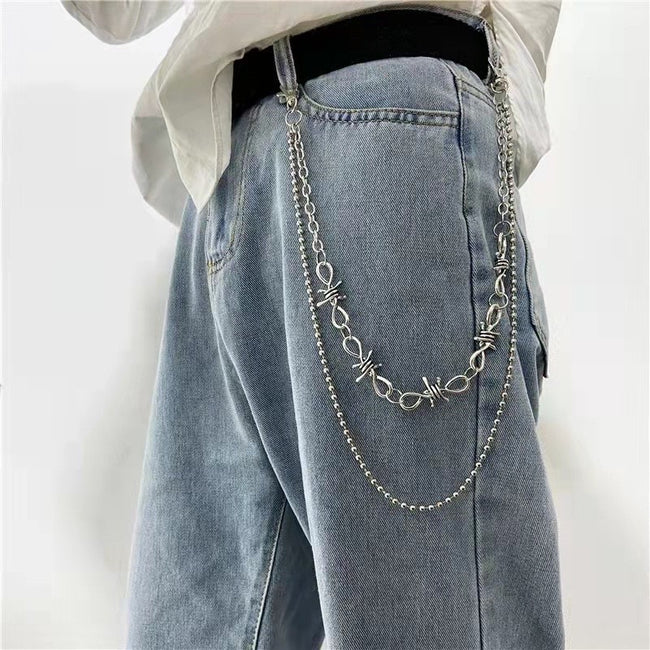 Punk Spike Metal Double Layer Waist Chain Main image
