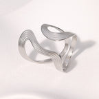 Geometric Stainless Steel Band Vintage Design Ring