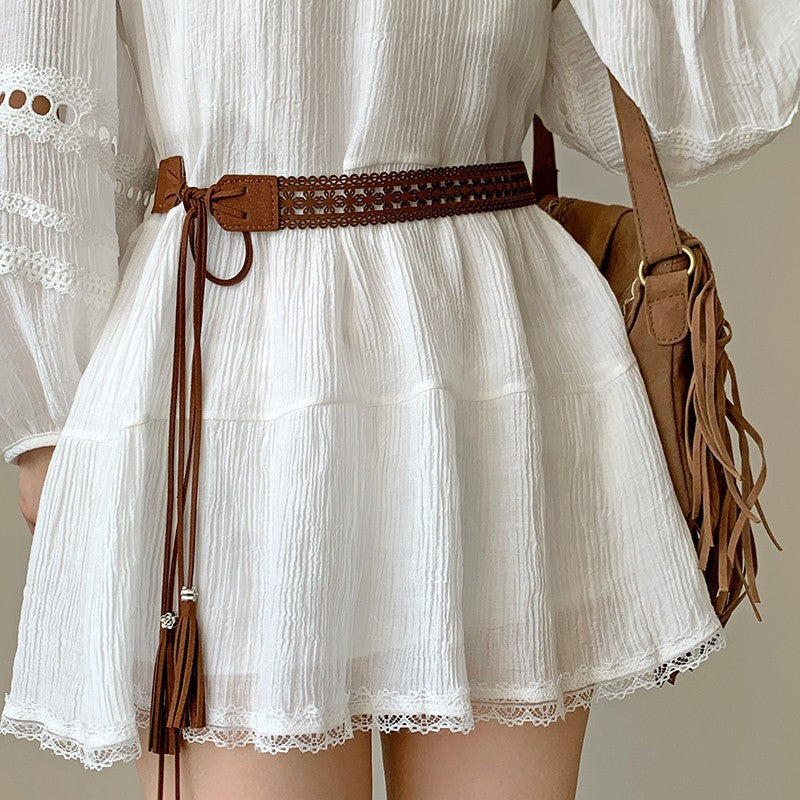 Boho Handmade Woven Wide Waist Belt Secondary image