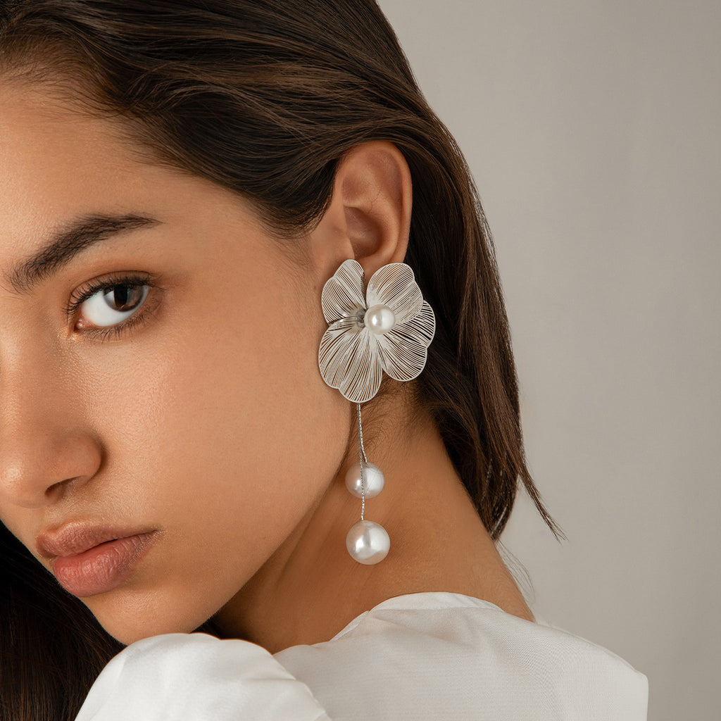 Ginkgo Flower Dangle Drop Earrings