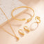5 Piece Teardrop Pendant Bracelet Ring Earrings Necklace Set