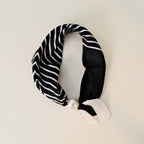 Stripe Pearl Magnetic Buckle Neck Scarf