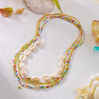 Boho Beaded Shell Starfish Layered Waist Chain