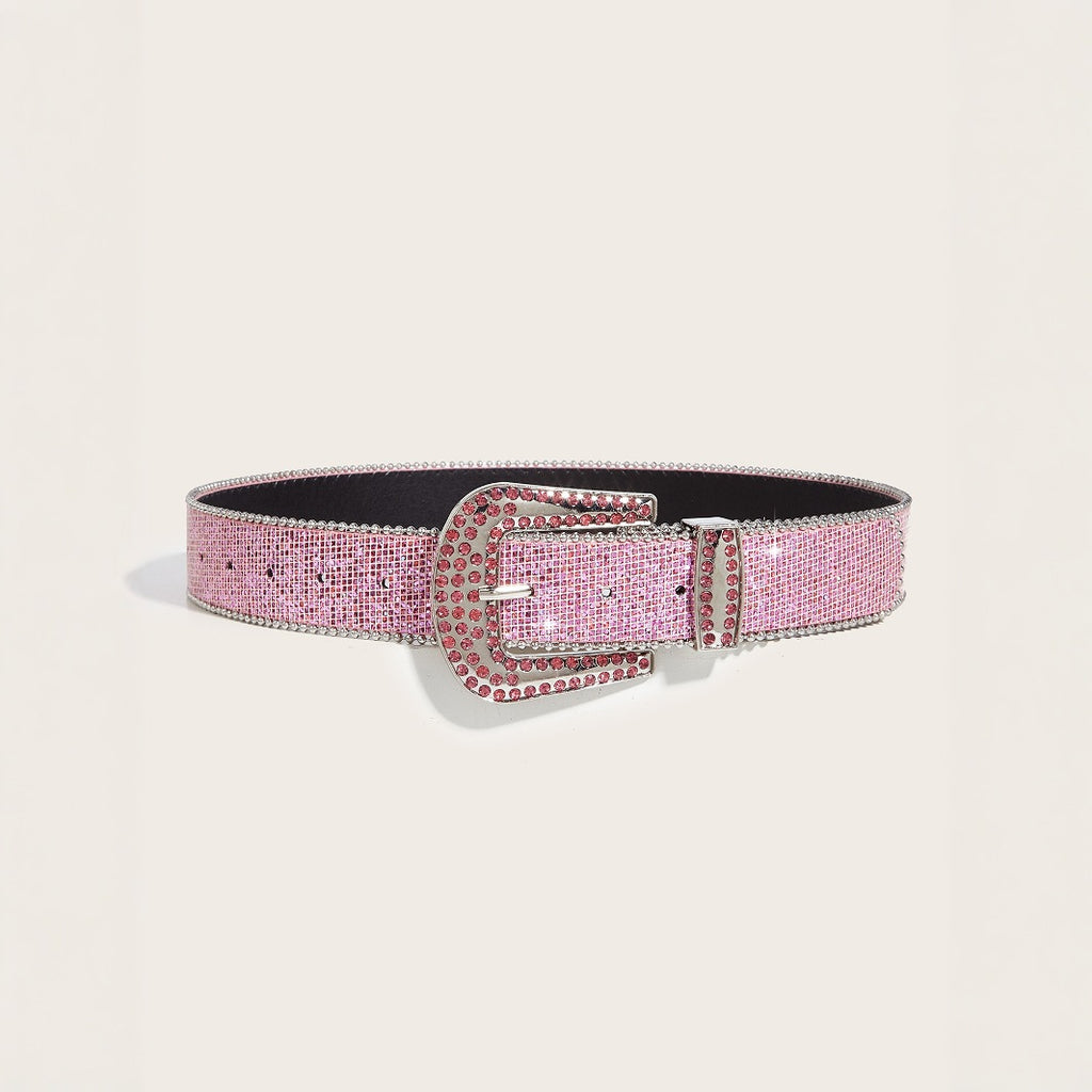 Chic Rhinestone Buckle Y2K Belt