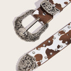 Retro Cow Print Chic Statement Belt