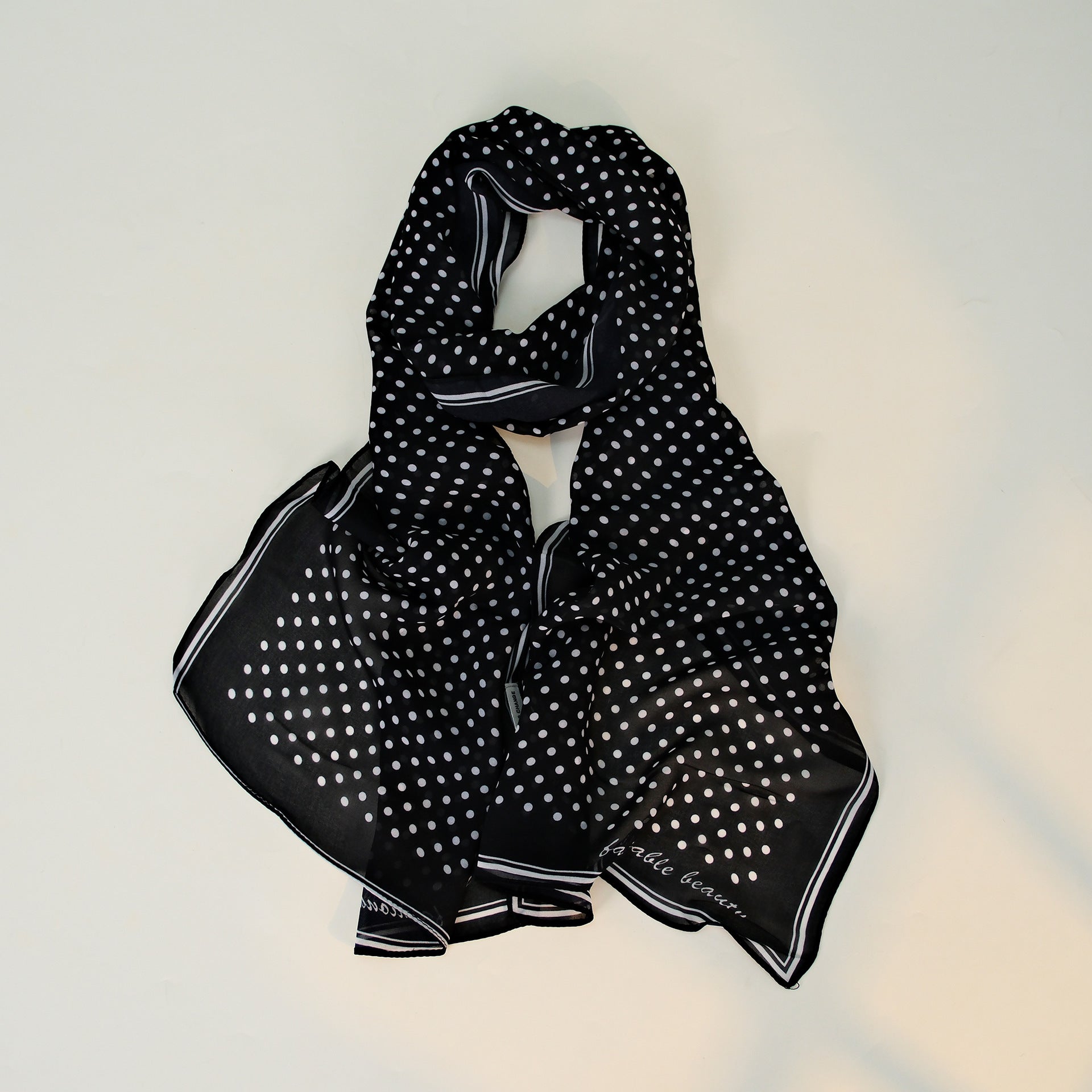 Velvet Chiffon Polka Dot Lightweight Scarf Secondary image