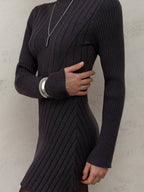 Long Sleeve High Neck Sweater Dress