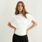 Scarf Neck Draped Sleeveless Bodycon Cropped Tee