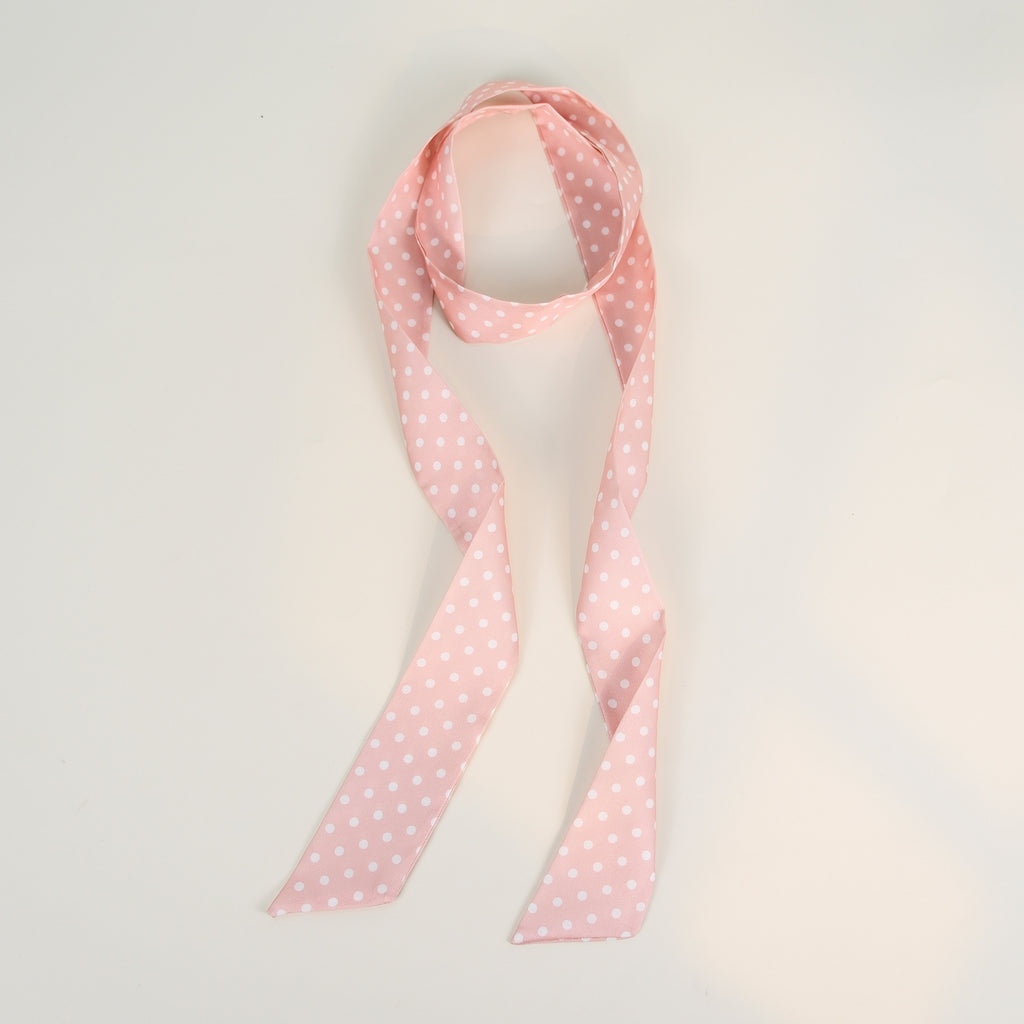Polka Dot Elegant Long Thin Print Neck Scarf