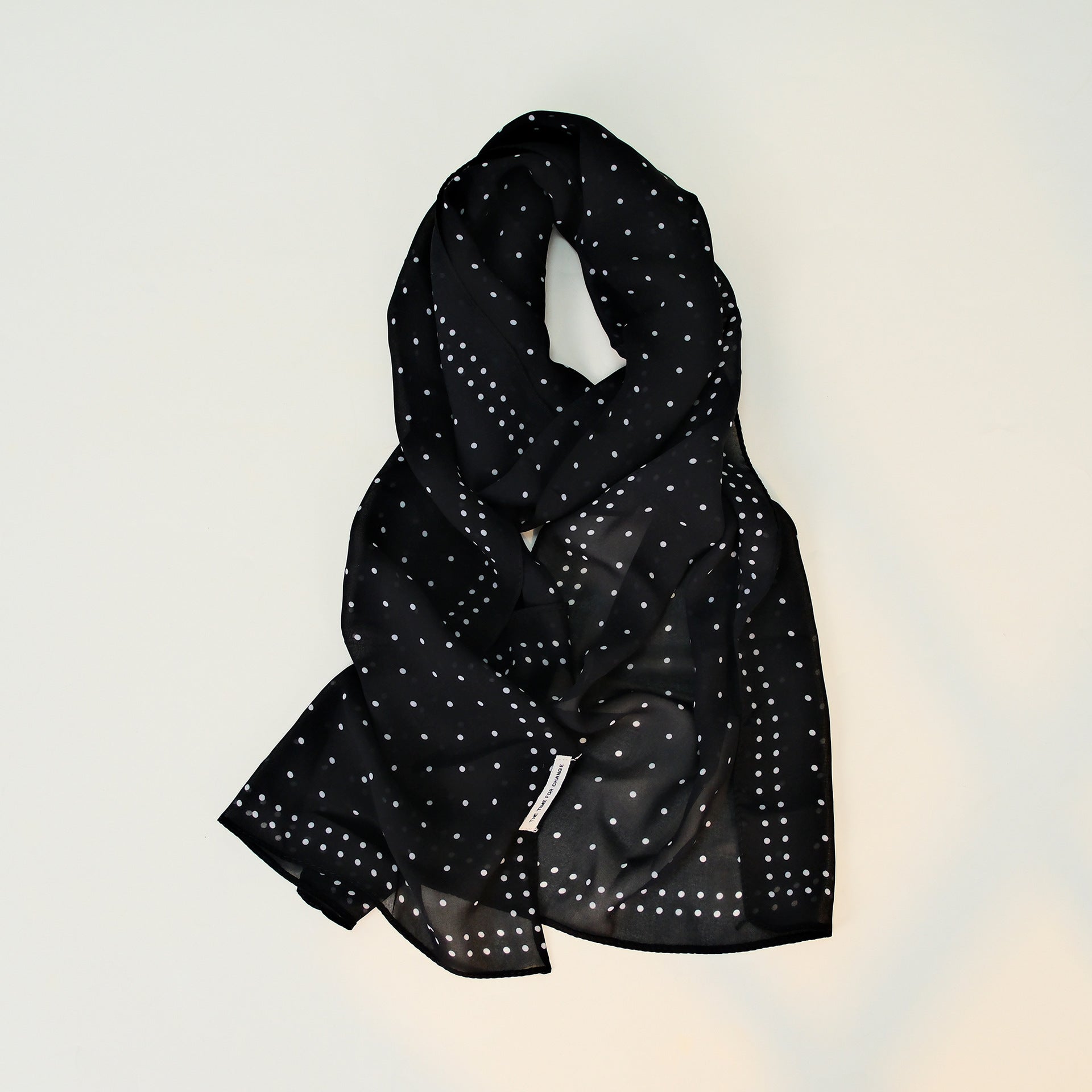 Velvet Chiffon Polka Dot Lightweight Scarf Main image