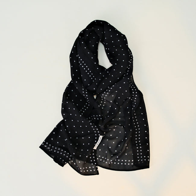 Velvet Chiffon Polka Dot Lightweight Scarf Main image