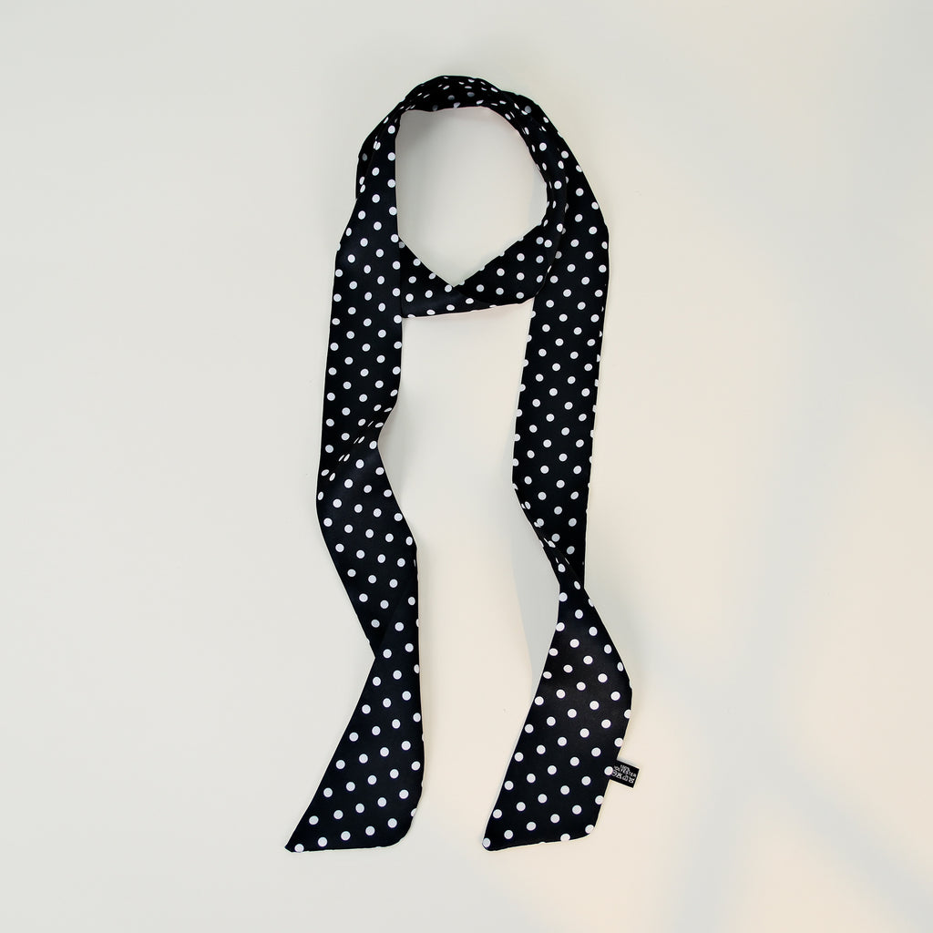 Polka Dot Elegant Long Thin Print Neck Scarf