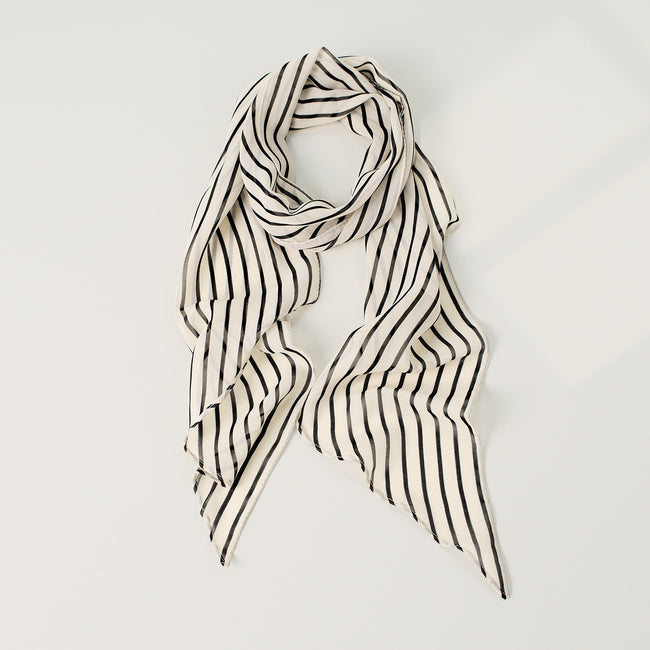 Striped Long Lightweight Sun Protection Scarf Main image