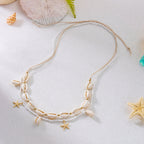 Boho Shell Beaded Elastic Waist Chain Set