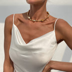 Irregular Bead Star Cross Fringe Choker Necklace