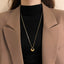 Long Gold Circle And Teardrop Pendant Necklace