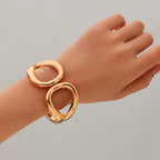 Wide Openwork Coil Metal Cuff Bracelet