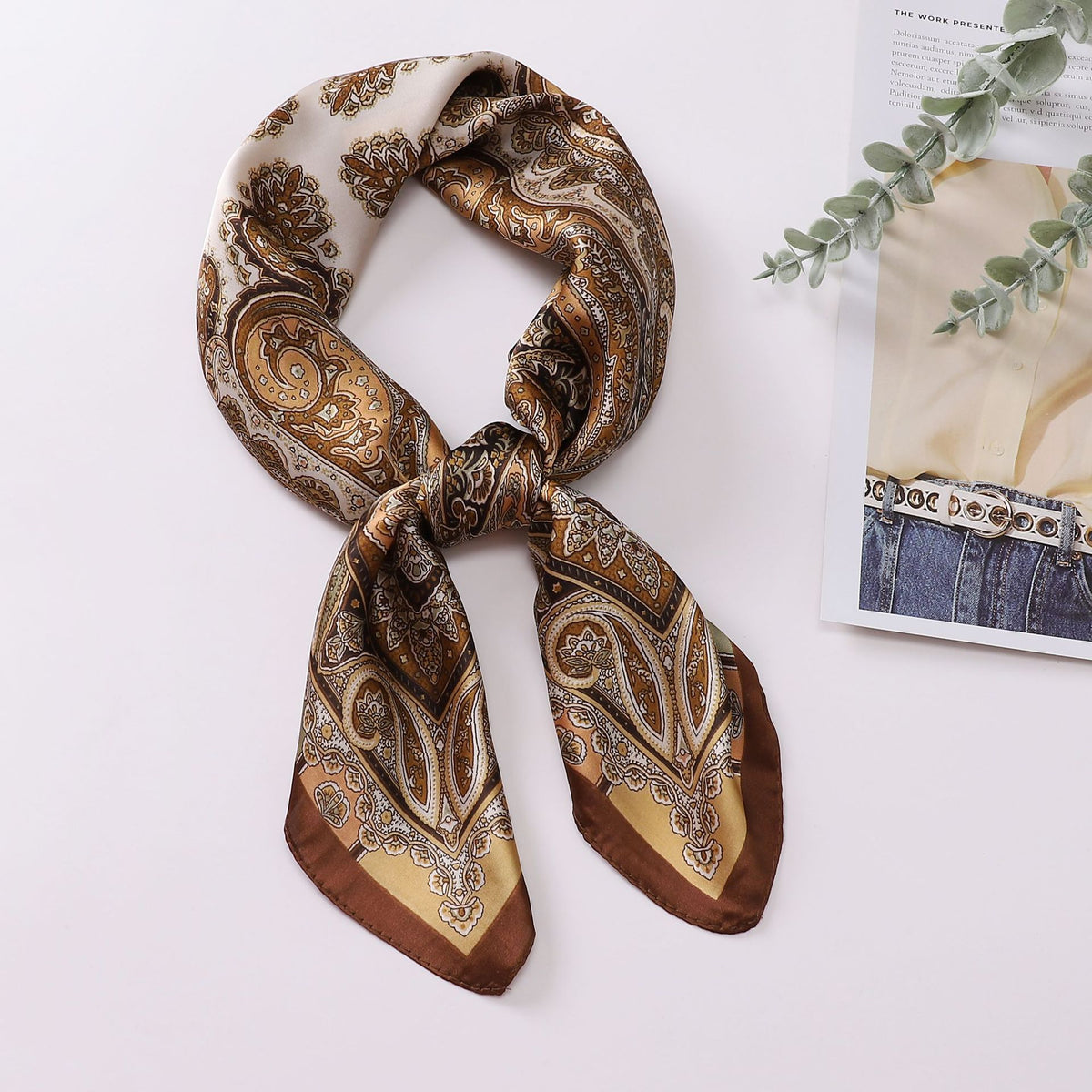 Elegant Paisley Square Shirt Neck Scarf Main image