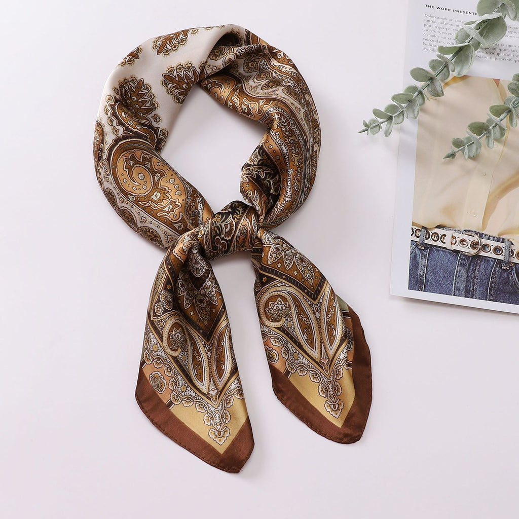 Elegant Paisley Square Shirt Neck Scarf