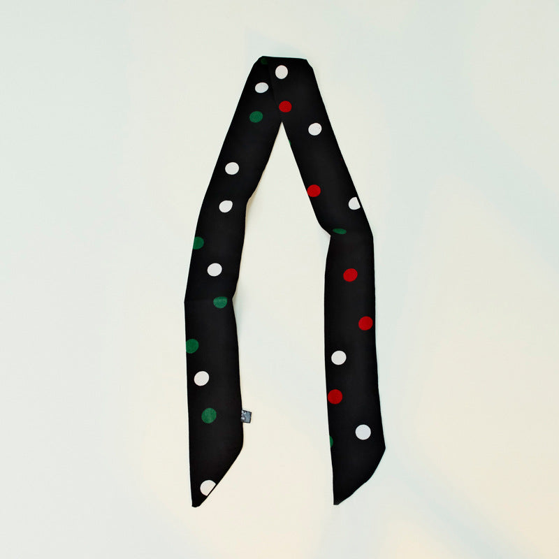 Polka Dot Skinny Long Neck Tie Ribbon Scarf Secondary image