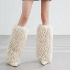 Shearling Lined Cable Knit Leg Warmers