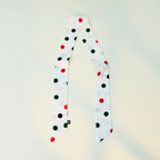 Polka Dot Skinny Long Neck Tie Ribbon Scarf
