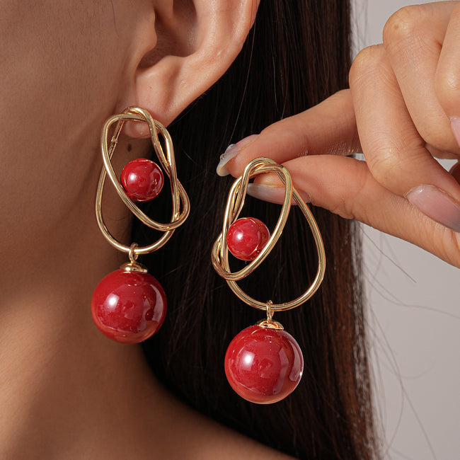 Acrylic Geometric Sphere Wrap Earrings Main image