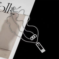 Layered Long Chain Minimalist Pendant Necklace