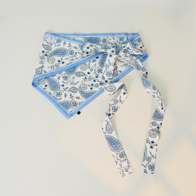 Blue Paisley Triangle Tie Bandana Retro Head Scarf Main image
