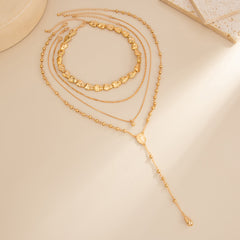 Vintage Inspired Abstract Drop Pendant Necklace