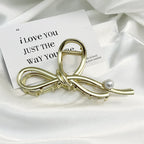 Premium Bow Metallic Large Hair Claw