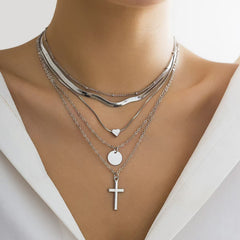Multi Layer Cross Pendant Gothic Necklace