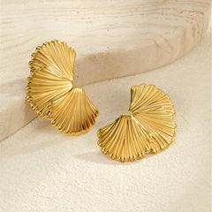 Color Block Stainless Steel Textured Earrings