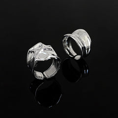 Vintage Textured Silver Open Index Ring