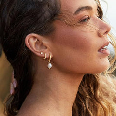 3-Piece Gold Tone Baroque Pearl Earring Set