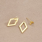 Geometric Double Layer Diamond Earrings