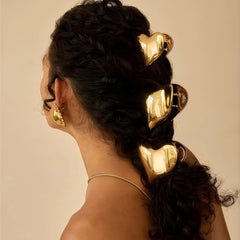 Metal Heart Design Hair Claw