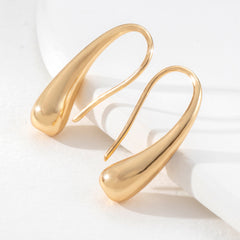 Geometric Teardrop Polish Hoop Earrings